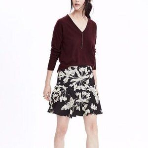 Black White Floral Skirt